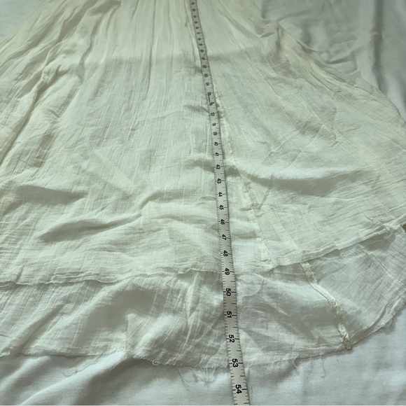 Free People Medium White Toosaloosa Slub Meadows Midi Dress ~Beach Boho Festival - Picture 7 of 9